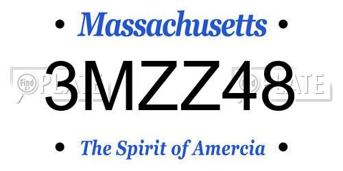 3MZZ48 Massachusetts License Plate