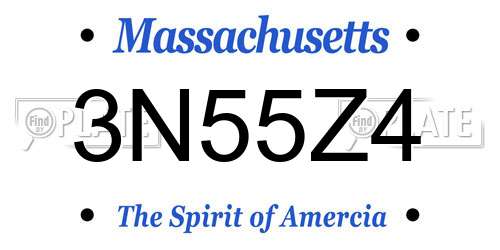 3N55Z4 Massachusetts License Plate