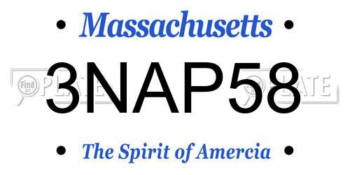 3NAP58 Massachusetts License Plate