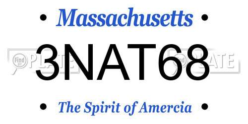 3NAT68 Massachusetts License Plate