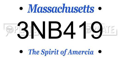 3NB419 Massachusetts License Plate