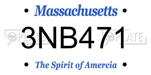3NB471 Massachusetts License Plate