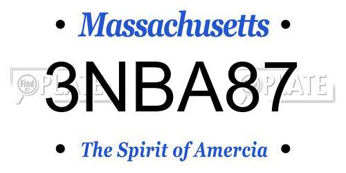 3NBA87 Massachusetts License Plate