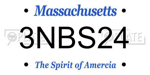 3NBS24 Massachusetts License Plate