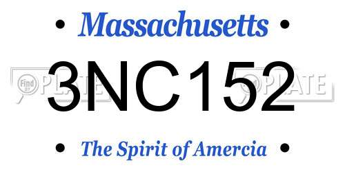3NC152 Massachusetts License Plate
