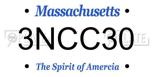 3NCC30 Massachusetts License Plate