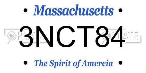 3NCT84 Massachusetts License Plate