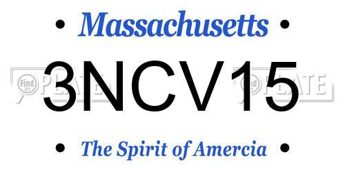 3NCV15 Massachusetts License Plate
