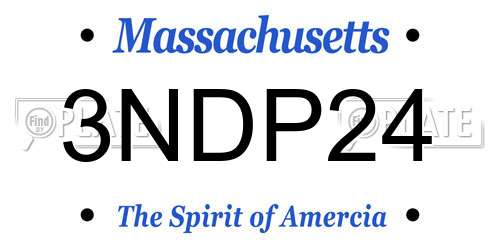3NDP24 Massachusetts License Plate