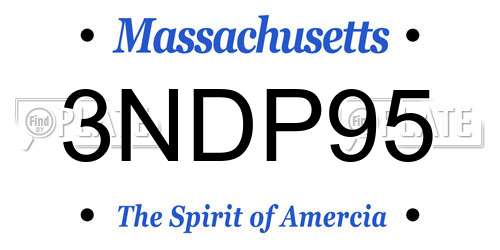 3NDP95 Massachusetts License Plate