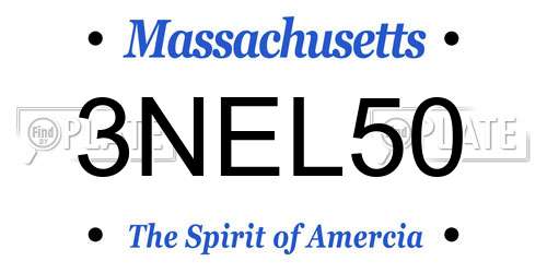 3NEL50 Massachusetts License Plate