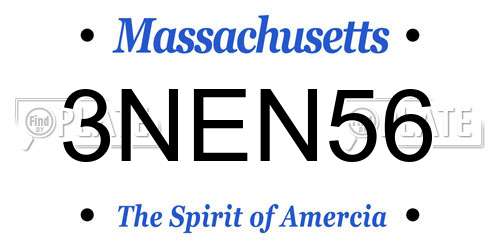 3NEN56 Massachusetts License Plate