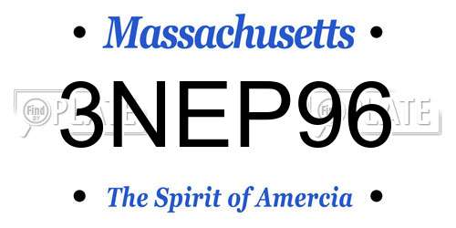 3NEP96 Massachusetts License Plate