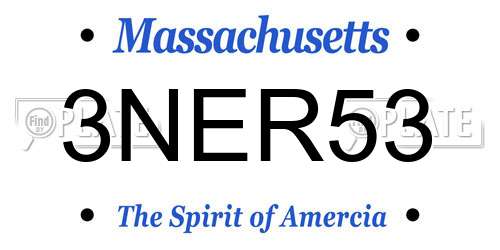 3NER53 Massachusetts License Plate
