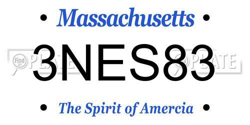 3NES83 Massachusetts License Plate