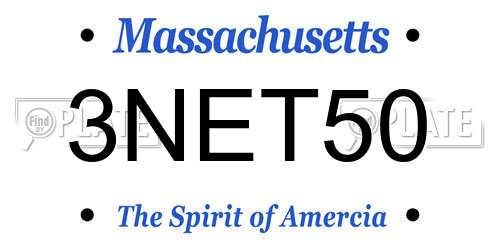 3NET50 Massachusetts License Plate