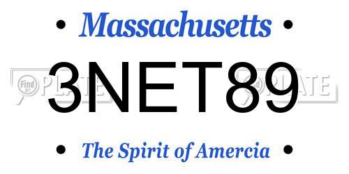 3NET89 Massachusetts License Plate