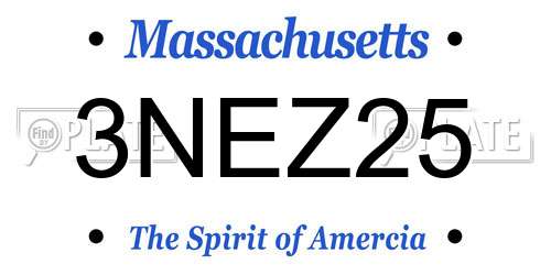 3NEZ25 Massachusetts License Plate