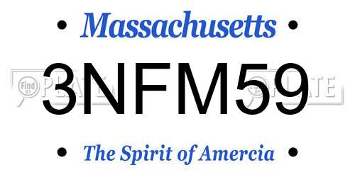 3NFM59 Massachusetts License Plate