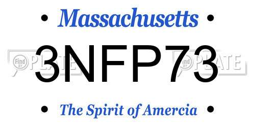 3NFP73 Massachusetts License Plate