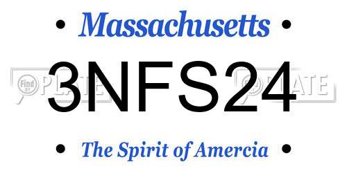 3NFS24 Massachusetts License Plate