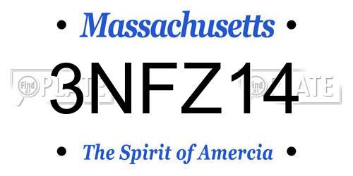 3NFZ14 Massachusetts License Plate