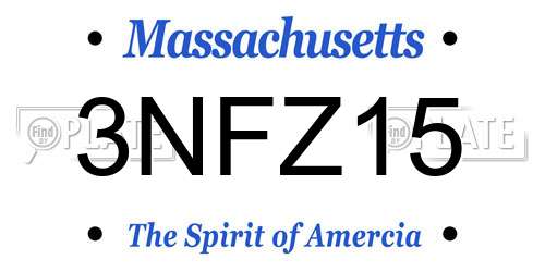 3NFZ15 Massachusetts License Plate