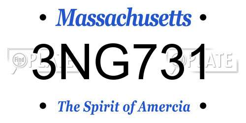 3NG731 Massachusetts License Plate