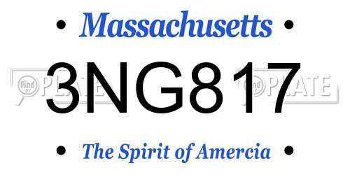3NG817 Massachusetts License Plate