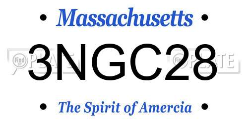 3NGC28 Massachusetts License Plate