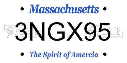 3NGX95 Massachusetts License Plate
