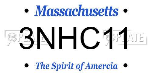 3NHC11 Massachusetts License Plate