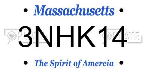 3NHK14 Massachusetts License Plate