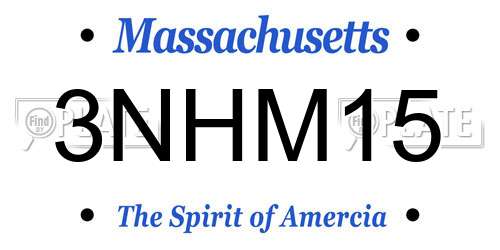 3NHM15 Massachusetts License Plate