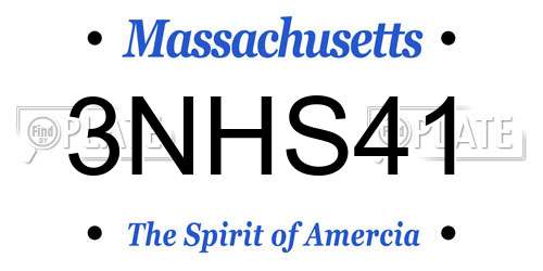 3NHS41 Massachusetts License Plate