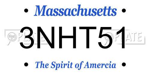 3NHT51 Massachusetts License Plate