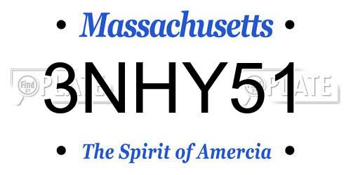 3NHY51 Massachusetts License Plate