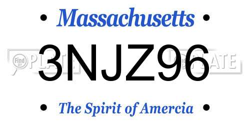 3NJZ96 Massachusetts License Plate