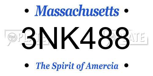 3NK488 Massachusetts License Plate