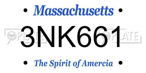 3NK661 Massachusetts License Plate
