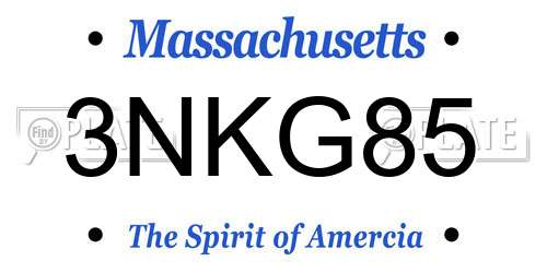 3NKG85 Massachusetts License Plate
