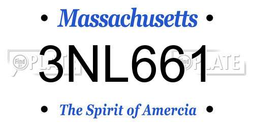 3NL661 Massachusetts License Plate