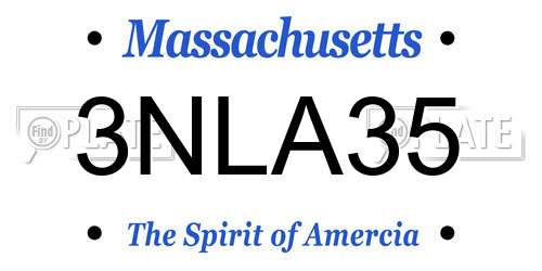 3NLA35 Massachusetts License Plate