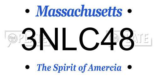 3NLC48 Massachusetts License Plate