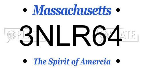 3NLR64 Massachusetts License Plate
