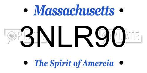 3NLR90 Massachusetts License Plate