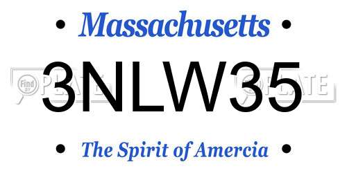 3NLW35 Massachusetts License Plate