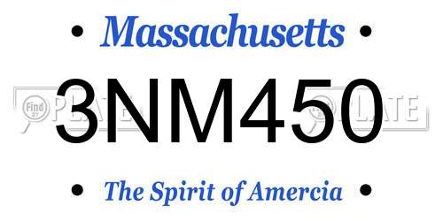 3NM450 Massachusetts License Plate