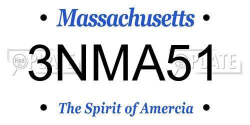 3NMA51 Massachusetts License Plate