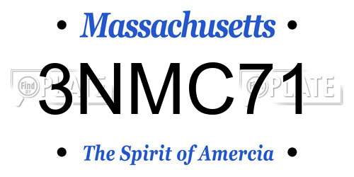 3NMC71 Massachusetts License Plate